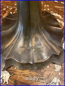 11 Lbs. Solid Bronze Whaley Lamp For Slag Stained Glass Shade Handel Tiffany Era