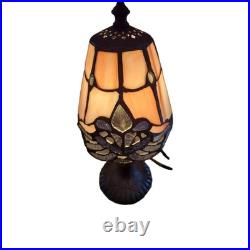 12 Copper Grove Mosa Vintage Tiffany Pink Purple Slag Stained Glass Lamp