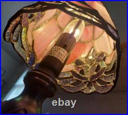 12 Copper Grove Mosa Vintage Tiffany Pink Purple Slag Stained Glass Lamp 12 Copper Grove Mosa Vintage Tiffany Pink Purple Slag Stained Glass Lamp