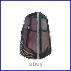 12 Copper Grove Mosa Vintage Tiffany Pink Purple Slag Stained Glass Lamp