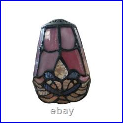 12 Copper Grove Mosa Vintage Tiffany Pink Purple Slag Stained Glass Lamp
