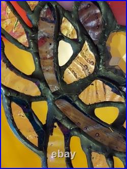 12 Copper Grove Mosa Vintage Tiffany Pink Purple Slag Stained Glass Lamp