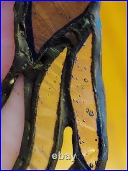 12 Copper Grove Mosa Vintage Tiffany Pink Purple Slag Stained Glass Lamp