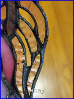 12 Copper Grove Mosa Vintage Tiffany Pink Purple Slag Stained Glass Lamp