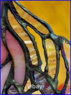 12 Copper Grove Mosa Vintage Tiffany Pink Purple Slag Stained Glass Lamp