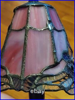 12 Copper Grove Mosa Vintage Tiffany Pink Purple Slag Stained Glass Lamp 12 Copper Grove Mosa Vintage Tiffany Pink Purple Slag Stained Glass Lamp