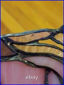 12 Copper Grove Mosa Vintage Tiffany Pink Purple Slag Stained Glass Lamp