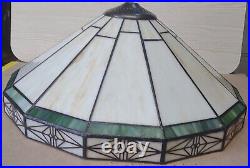 16 Inches ARTS & CRAFT MISSION STAINED SLAG GLASS LAMP SHADE TIFFANY STYLE