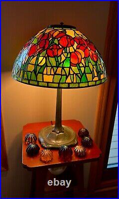 16'' Tiffany Reproduction Replica Tulip Stained Leaded Glass Lamp Shade