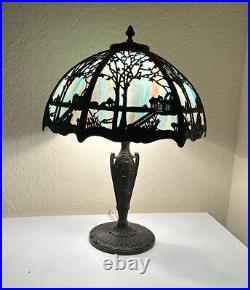 1900-1919 Carl Conrad and Company Slag-Glass Lamp 24 Antique