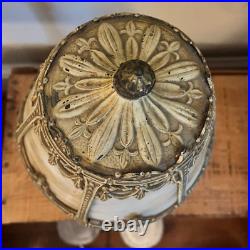 1907 Bryant Vintage Glass Slag Panel desk lamp