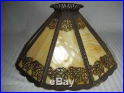 1908 Bradley and Hubbard 8 Panel Slag Glass Lamp Shade Excellent Condition