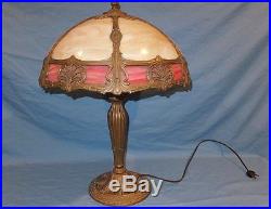 1909 victorian pink art slag Glass Miller Handel Table Lamp