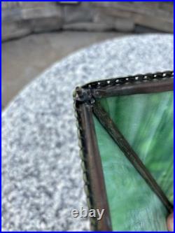 1910 RIVIÈRE Studios Lamp Grapevine Bronze & Slag Glass