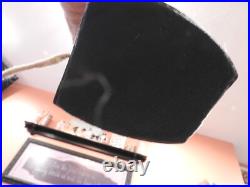 1920's Art Deco Table Lamp with Red Slag Glass Shade Hemera Greek Goddess Light