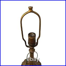 1920's Slag Glass Cast Metal Frame Table Lamp 15 Custard Panels Rewired READ 1920's Slag Glass Cast Metal Frame Table Lamp 15 Custard Panels Rewired READ