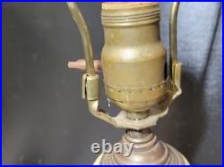 1920s-1930s Houze/Akro Agate Custard Slag Glass Table Lamp Art Deco Skyscraper