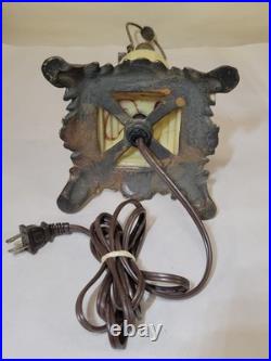 1920s-1930s Houze/Akro Agate Custard Slag Glass Table Lamp Art Deco Skyscraper