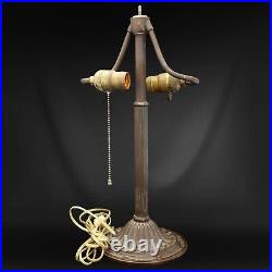 1920s-1930s Traditional Lamp with 8-sided Slag Glass Shade