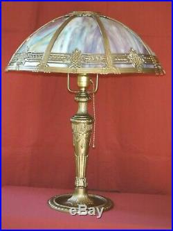 1920s ART DECO TABLE LAMP With SLAG GLASS SHADE