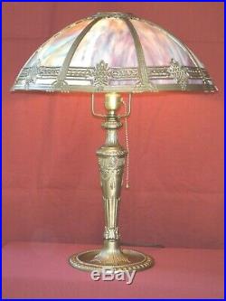 1920s ART DECO TABLE LAMP With SLAG GLASS SHADE