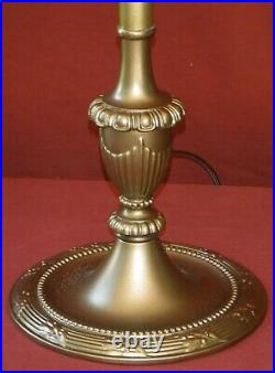 1920s Bradley & Hubbard Art Nouveau Table Lamp with Slag Glass Shade
