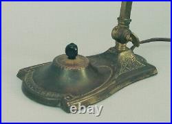 1920s Table/Desk Lamp With Arts & Crafts Mission, Slag Glass, Jeweled Shade 1920s Table/Desk Lamp With Arts & Crafts Mission, Slag Glass, Jeweled Shade