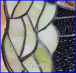 1920s Tiffany Style Slag Leaded Stained Glass Hanging Pendant Fruit Chandelier 1920s Tiffany Style Slag Leaded Stained Glass Hanging Pendant Fruit Chandelier