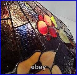 1920s Tiffany Style Slag Leaded Stained Glass Hanging Pendant Fruit Chandelier 1920s Tiffany Style Slag Leaded Stained Glass Hanging Pendant Fruit Chandelier