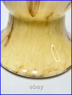 1930 Art Deco Loetz Trumpet Cream Cased Marbled Glass Lamp Light Shade Slag Bell