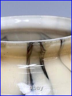 1930 Art Deco Vaseline Uranium Cased Marbled Slag Glass Lamp Shade Globe Ball #2