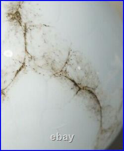 1930s Art Deco Bohemian Cased Marbled Slag Glass Lamp Shade Blue Globe Ball