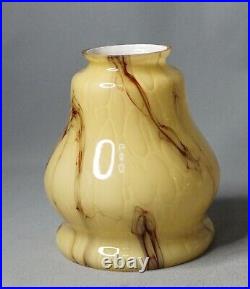 1930s Art Deco Bohemian Cream Cased Marbled Glass Lamp Light Shade Slag Bell