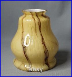1930s Art Deco Bohemian Cream Cased Marbled Glass Lamp Light Shade Slag Bell
