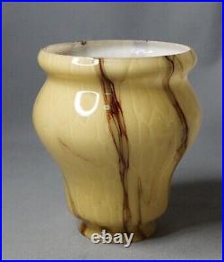 1930s Art Deco Bohemian Cream Cased Marbled Glass Lamp Light Shade Slag Bell