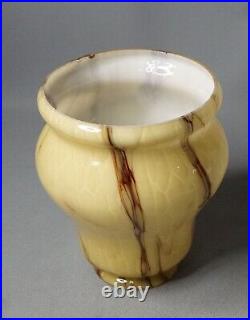 1930s Art Deco Bohemian Cream Cased Marbled Glass Lamp Light Shade Slag Bell