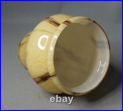 1930s Art Deco Bohemian Cream Cased Marbled Glass Lamp Light Shade Slag Bell