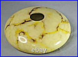 1930s Art Deco Bohemian Cream Cased Marbled Glass Lamp Shade Caramel Yellow Slag