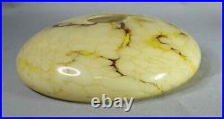 1930s Art Deco Bohemian Cream Cased Marbled Glass Lamp Shade Caramel Yellow Slag