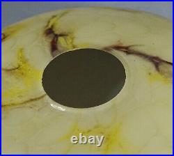 1930s Art Deco Bohemian Cream Cased Marbled Glass Lamp Shade Caramel Yellow Slag