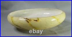 1930s Art Deco Bohemian Cream Cased Marbled Glass Lamp Shade Caramel Yellow Slag