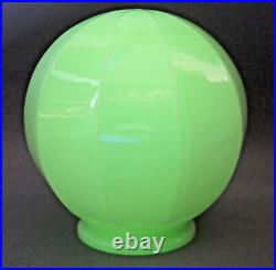 1930s Art Deco Bohemian Vaseline Cased Glass Lamp Shade Globe Ball Umbrella