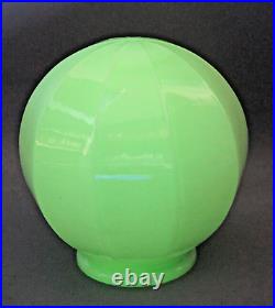 1930s Art Deco Bohemian Vaseline Cased Glass Lamp Shade Globe Ball Umbrella