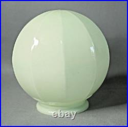 1930s Art Deco Bohemian Vaseline Cased Glass Lamp Shade Globe Ball Umbrella