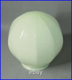 1930s Art Deco Bohemian Vaseline Cased Glass Lamp Shade Globe Ball Umbrella