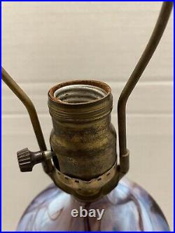 1933 G-6 Aladdin Electric Purple & White Swirl Marble Slag Glass Lamp
