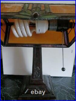 2006 Slag Glass Multicolor Table Lamp