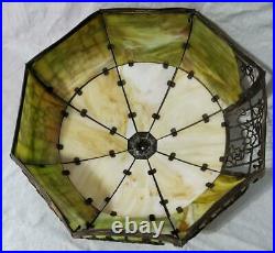 20 Antique EMPIRE LAMP Co 1920's SLAG GLASS Hanging Chandelier Shade Repair