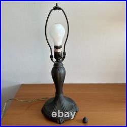 20 Floral Tiffany Style Slag Glass Lamp With Metal Base