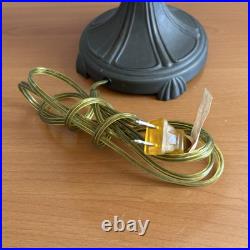 20 Floral Tiffany Style Slag Glass Lamp With Metal Base